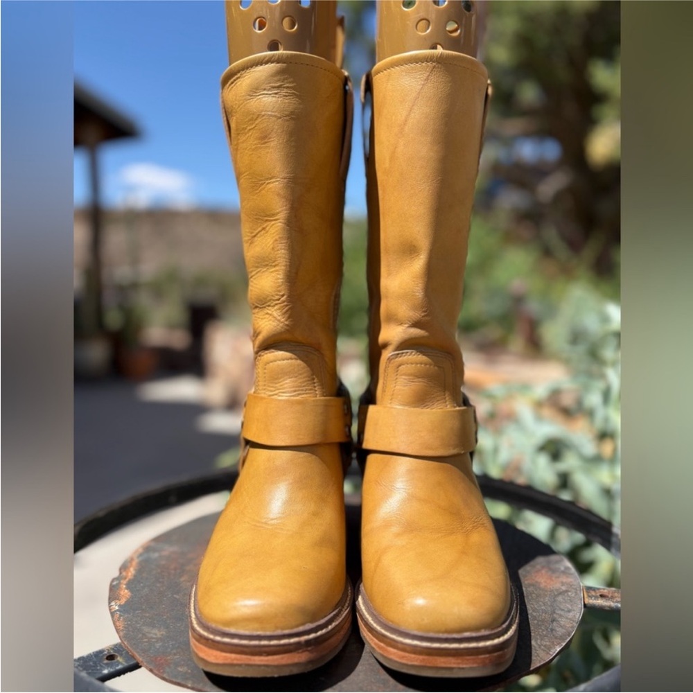 Frye Women's Heeled Boots in Mustard Yellow - Picture 5 of 9